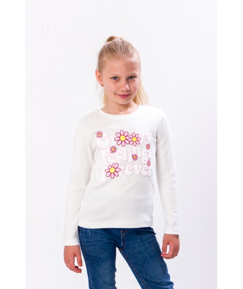 Jumper for girls Wear Your Own 128 White (6025-015-33-2-v83)