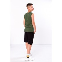 Комплект для хлопчика (афганка+шорти) Носи Своє 140 Зелений (6185-057-33-1-v2)