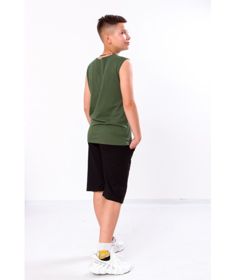 Комплект для хлопчика (афганка+шорти) Носи Своє 152 Зелений (6185-057-33-1-v6)