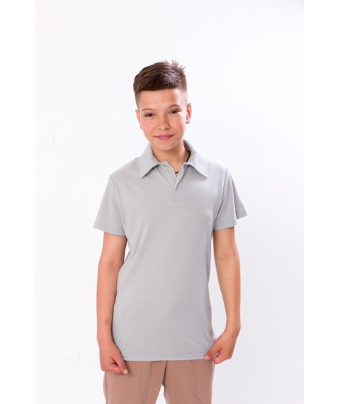 Boys' Polo Shirt Wear Your Own 128 Gray (6210-091-v4)