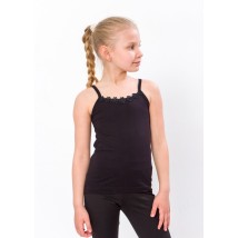 Top for girls with lace Wear Your Own 28 Black (9616-001-v0)