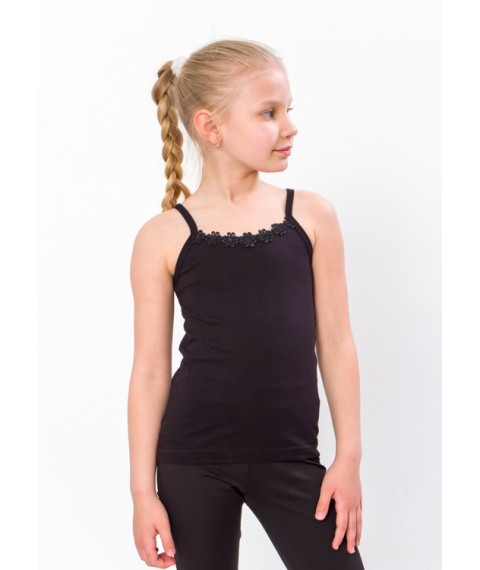 Top for girls with lace Wear Your Own 32 Black (9616-001-v2)