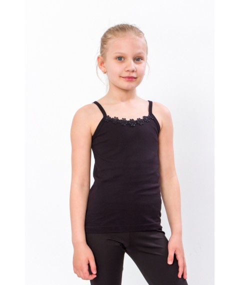 Top for girls with lace Wear Your Own 34 Black (9616-001-v3)