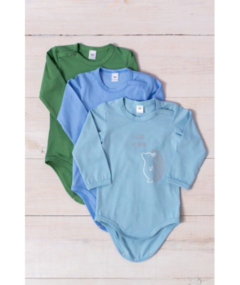 Baby bodysuit for a boy (with long sleeves) Wear Your Own 74 Blue (5010-036-33-4-v9)