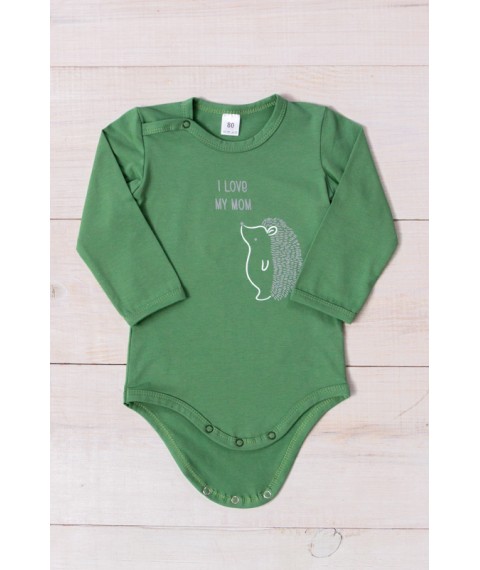 Nursery body for a boy (with long sleeves) Wear Your Own 68 Green (5010-036-33-4-v7)