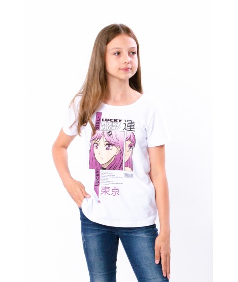 T-shirt for girls (teens) Wear Your Own 146 White (6012-036-33-1-v5)