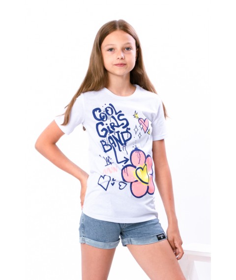 T-shirt for girls (teens) Wear Your Own 158 White (6021-001-33-2-v36)