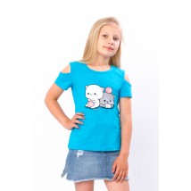 T-shirt for girls Wear Your Own 110 Turquoise (6147-070-33-1-v0)