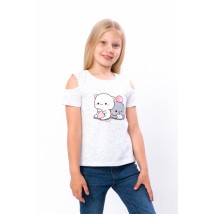 T-shirt for girls Wear Your Own 116 White (6147-070-33-1-v3)