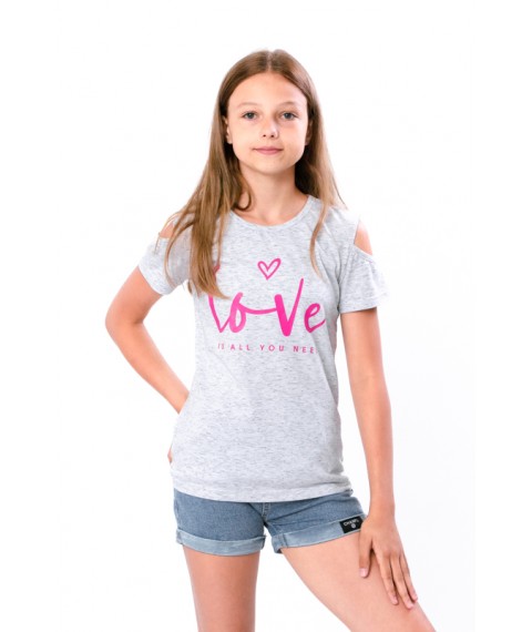 T-shirt for girls Wear Your Own 158 Gray (6147-070-33-v6)