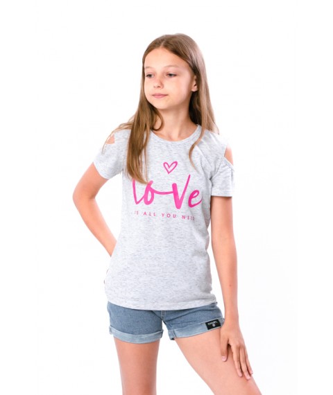 T-shirt for girls Wear Your Own 146 Gray (6147-070-33-v2)