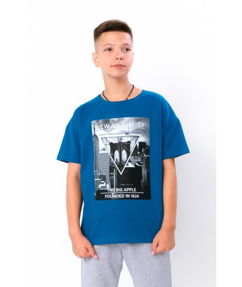 T-shirt for a boy (adolescent) Wear Your Own 164 Blue (6263-057-33-1-v15)