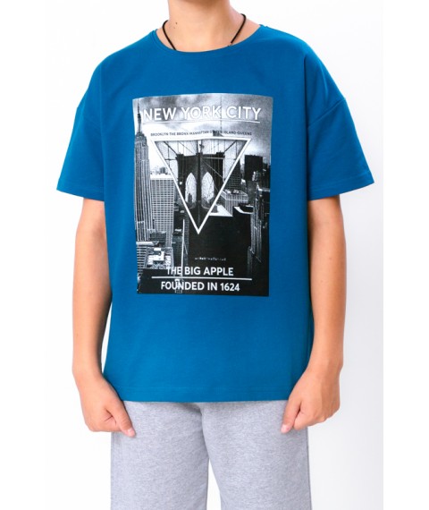 T-shirt for a boy (adolescent) Wear Your Own 164 Blue (6263-057-33-1-v15)