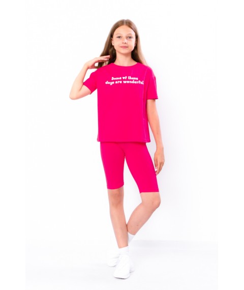 Комплект для дівчинки підлітковий (футболка+велосипедки) Носи Своє 140 Малиновий (6337-036-33-1-v5)