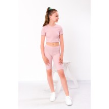Комплект для дівчинки підлітковий (топ+велосипедки) Носи Своє 140 Рожевий (6381-103-1-v1)