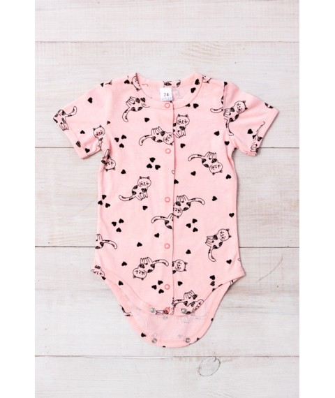 Nursery body for girls with short sleeves Nosy Svoe 74 Pink (5048-002-5-v13)