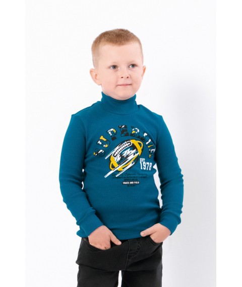 Turtleneck for a boy Wear Your Own 110 Turquoise (6068-019-33-2-v29)