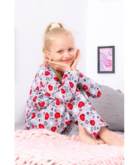 Pajamas for girls with a button Wear Your Own 116 Gray (6077-024-5-v53)
