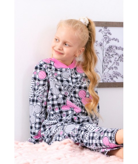 Pajamas for girls with a button Wear Your Own 104 Gray (6077-024-5-v72)