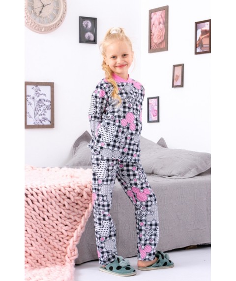Pajamas for girls with a button Wear Your Own 134 Gray (6077-024-5-v10)