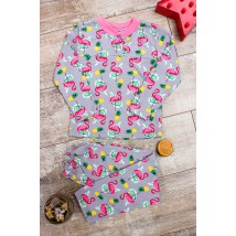 Pajamas for girls with a button Wear Your Own 110 Gray (6077-024-5-v64)