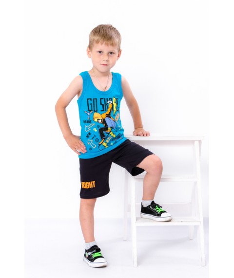Set for a boy (wrestler+shorts) Wear Your Own 122 Turquoise (6109-001-33-1-v10)