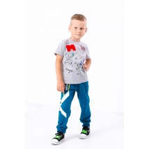 Pants for boys Wear Your Own 140 Turquoise (6155-057-33-4-v18)