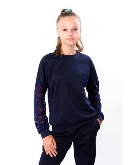 Jumper for girls with lace sleeves Nosy Svoe 128 Blue (6163-065-v2)
