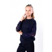 Jumper for girls with lace sleeves Nosy Svoe 140 Blue (6163-065-v0)