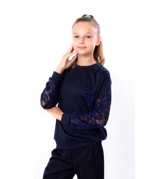 Jumper for girls with lace sleeves Nosy Svoe 158 Blue (6163-065-v7)