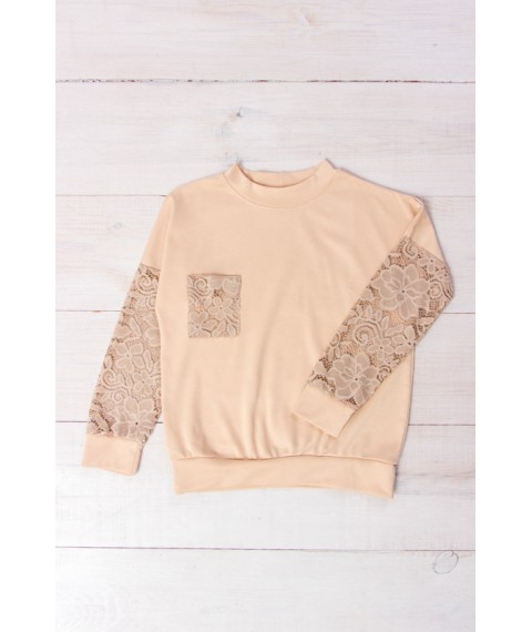 Jumper for girls with lace sleeves Nosy Svoe 128 Beige (6163-065-v3)