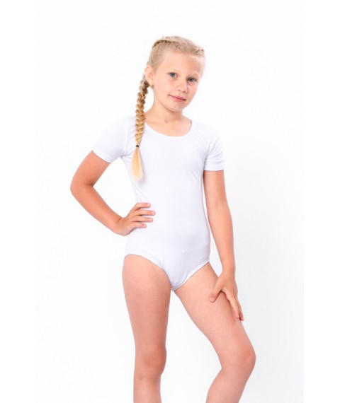 Спортивний купальник для дівчинки (з коротким рукавом) Носи Своє 116 Білий (6361-036-v4)