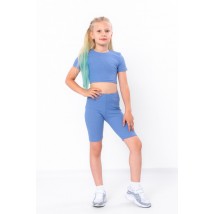 Комплект для дівчинки (топ+велосипедки) Носи Своє 128 Блакитний (6381-103-v10)