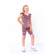 Set for a girl (T-shirt + bicycles) Wear Your Own 110 Purple (6382-036-33-v0)