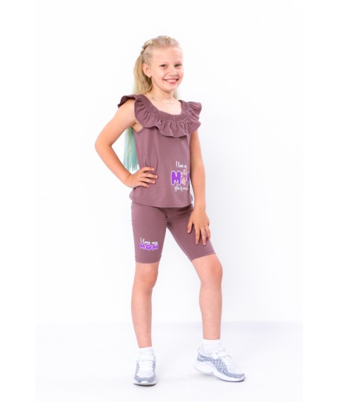 Комплект для дівчинки (футболка+велосипедки) Носи Своє 128 Фіолетовий (6382-036-33-v9)