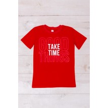 T-shirt for a boy (adolescent) Wear Your Own 152 Red (6021-4-v21)