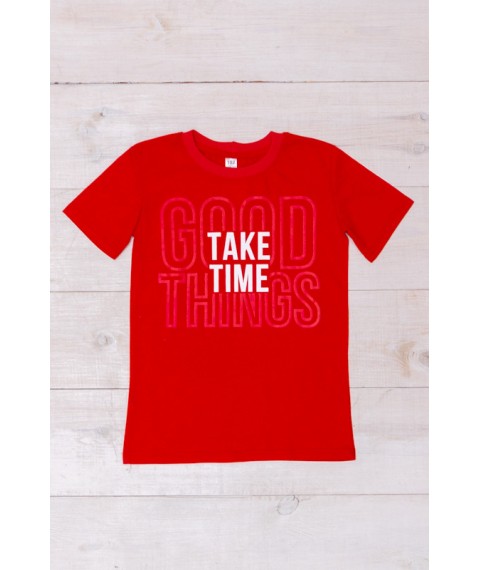 T-shirt for a boy (adolescent) Wear Your Own 152 Red (6021-4-v21)