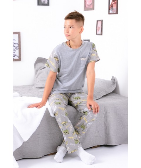 Pajamas for boys (teens) Wear Your Own 152 Gray (6076-043-1-v2)