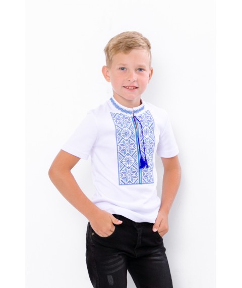 Short-sleeved embroidered shirt for a boy Nosy Svoe 170 White (6127-038-22-v12)
