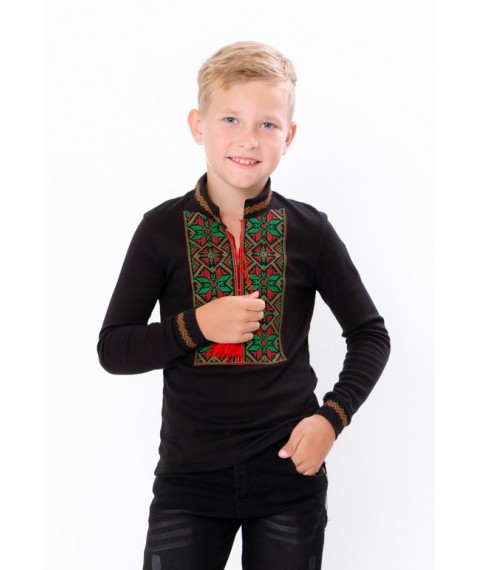 Embroidered long-sleeved shirt for a boy Nosy Svoye 140 Black (6128-015-22-v12)