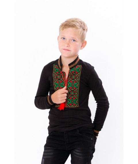 Embroidered long-sleeved shirt for a boy Nosy Svoye 170 Black (6128-015-22-v15)