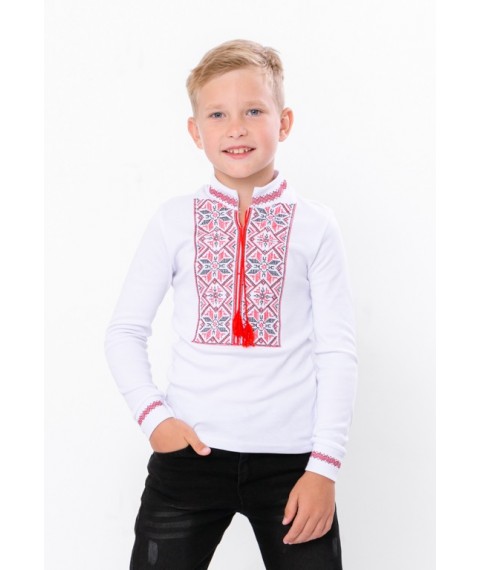 Embroidered long-sleeved shirt for a boy Nosy Svoye 110 White (6128-038-22-v3)