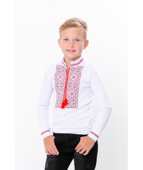 Embroidered long-sleeved shirt for a boy Nosy Svoe 122 White (6128-038-22-v5)