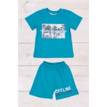 Set for a boy (T-shirt + shorts) Wear Your Own 98 Turquoise (6102-001-33-1-v28)