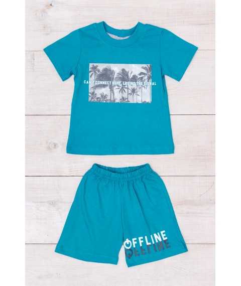 Set for a boy (T-shirt + shorts) Wear Your Own 98 Turquoise (6102-001-33-1-v28)
