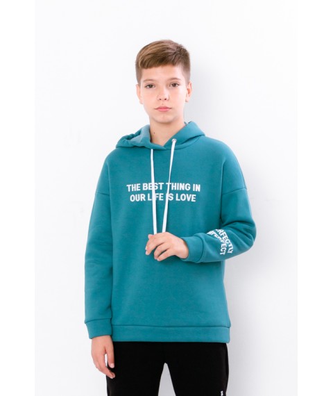 Hoodie for boy (teen) Wear Your Own 170 Turquoise (6399-025-33-v13)