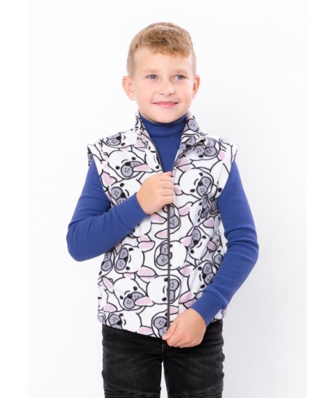 Fleece vest for a boy Nosy Svoe 134 White (6401-028-4-v8)