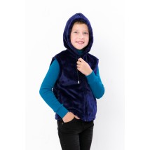 Vest for a boy (with a hood) Wear Your Own 134 Blue (6402-034-4-v1)