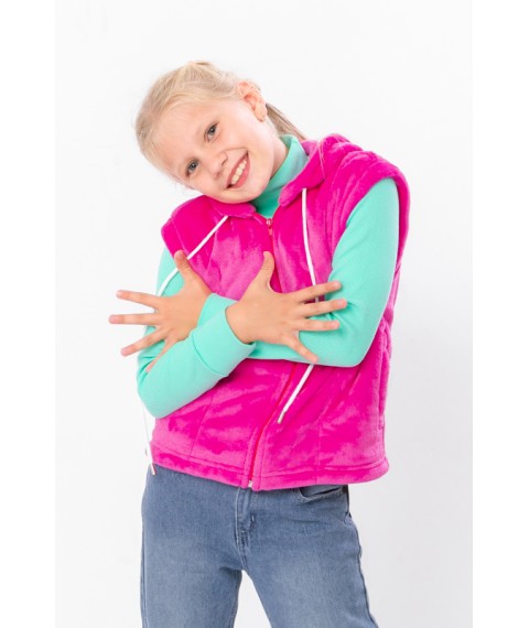 Vest for girls (with a hood) Nosy Svoe 128 Pink (6402-034-5-v6)