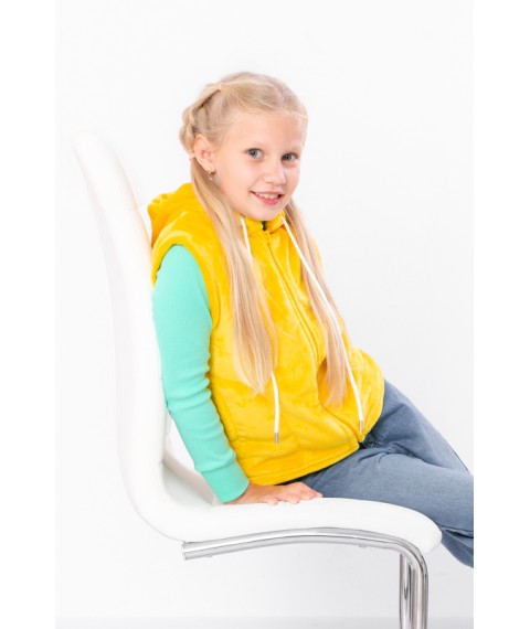 Vest for girls (with a hood) Wear Your Own 128 Yellow (6402-034-5-v7)